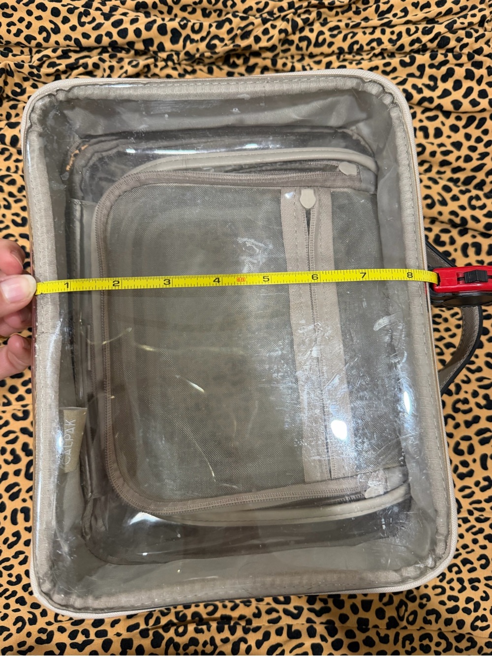 Calpak Clear Cosmetic Case with Beige Trim - Picture 7 of 7